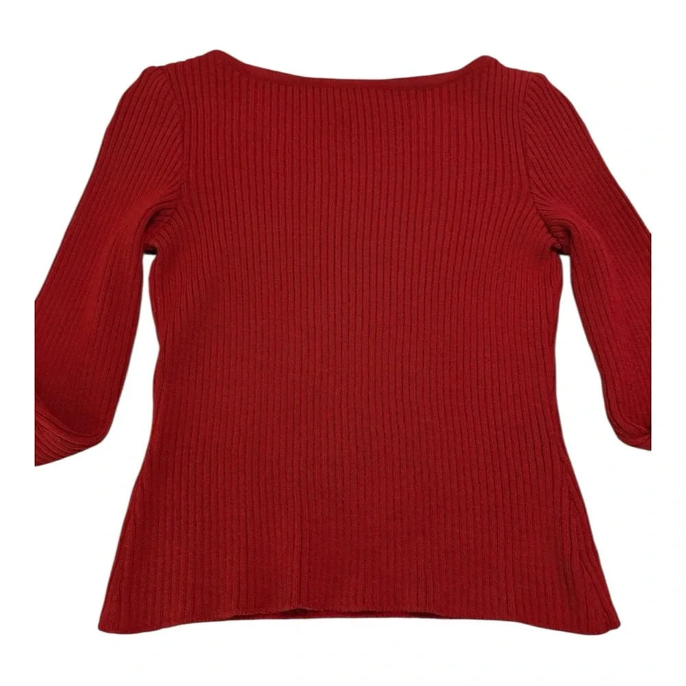 NWOT St. John Sport Rust Ribbed Knit Sweater - Sz Small